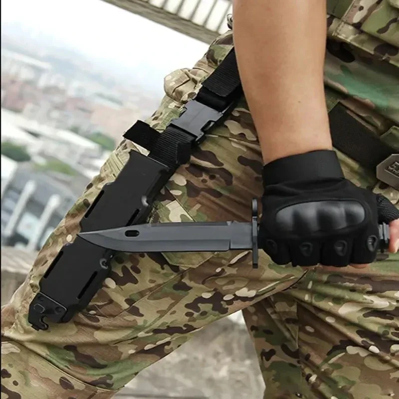 Cuchillo de goma para entrenamiento con funda, plástico falso, hoja fija flexible y suave, adecuado para accesorios, artes marciales de Halloween - imagen 5