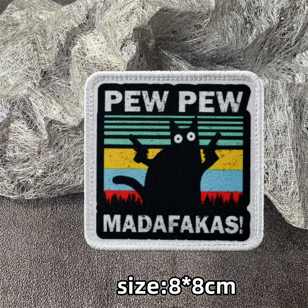 Parches de insignia de moral táctica de Halloween, PEW Madafakas, I'm Fine bordada Hoo & Loop, brazalete militar, pegatina impresa, mochila - imagen 5