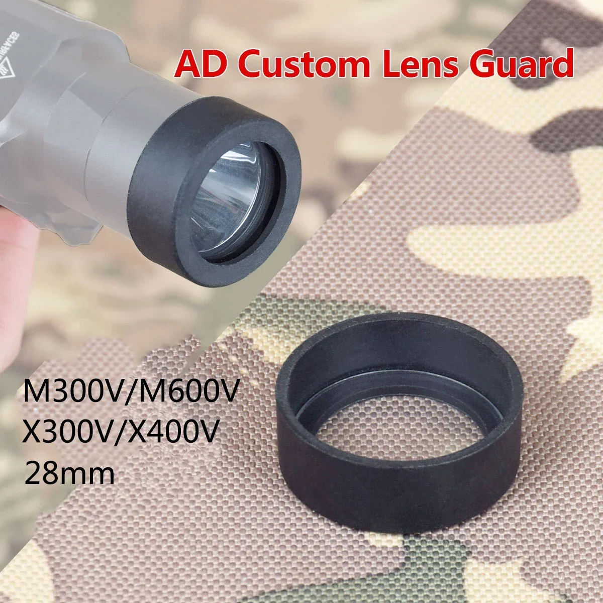 Protector táctico SureFire M300 M600 X300 X400 TR1 para arma, cubierta de lente de goma ligera, Protector para mira de punto rojo SR MR - imagen 3