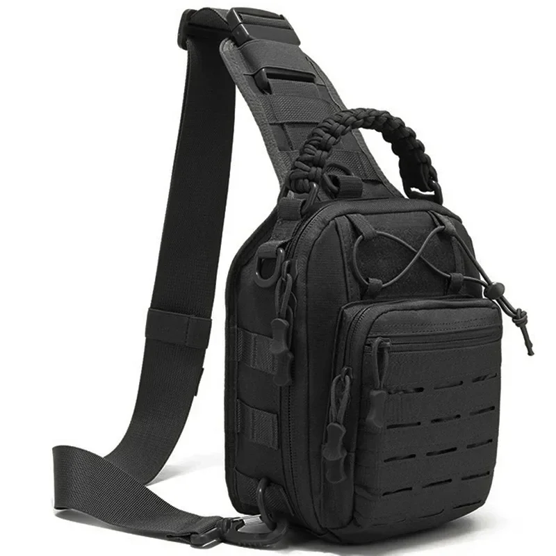 Bolso de pecho al aire libre para hombre, bolso de hombro de camuflaje, mochila con eslinga 900D Oxford, montaña, Camping, pesca, senderismo, Molle Mi - imagen 2