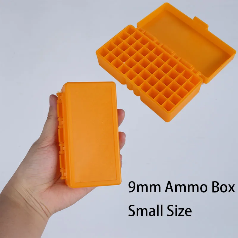 Caja de almacenamiento de municiones portátil de 9mm, caja de balas de 50/100 rondas, soporte de municiones para caza al aire libre, organizador de cartuchos de tiro - imagen 5
