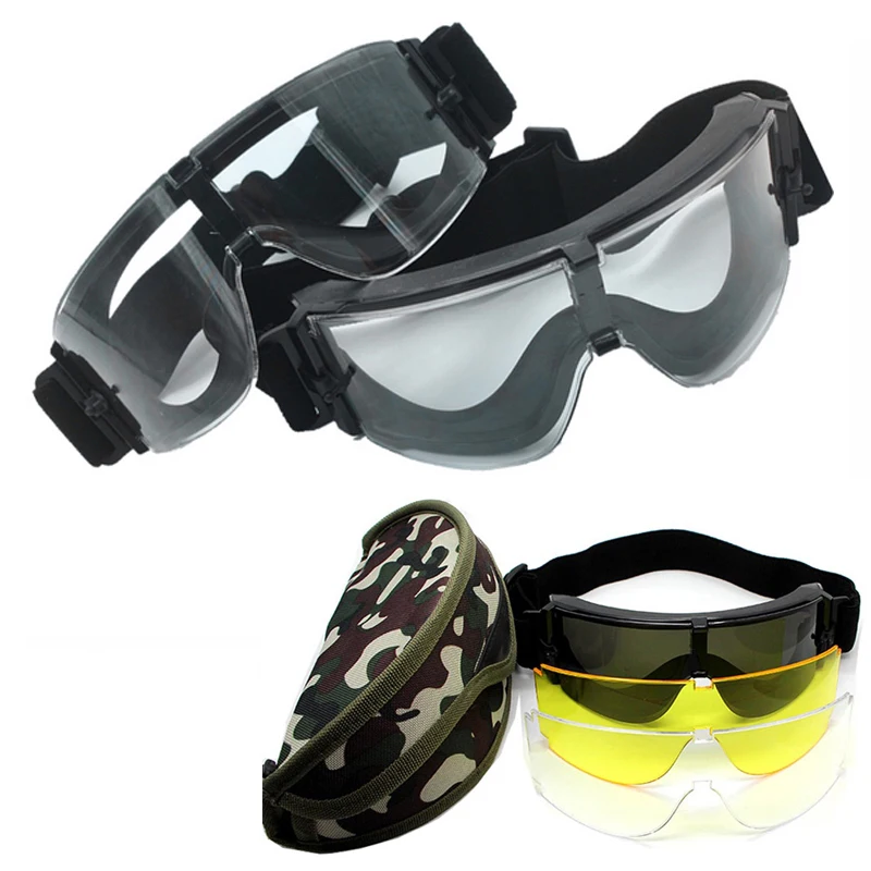 Gafas de sol para hombre, protección UV, 3 lentes, gafas militares del ejército X800, gafas tácticas de caza, Airsoft, Paintball, deporte - imagen 2