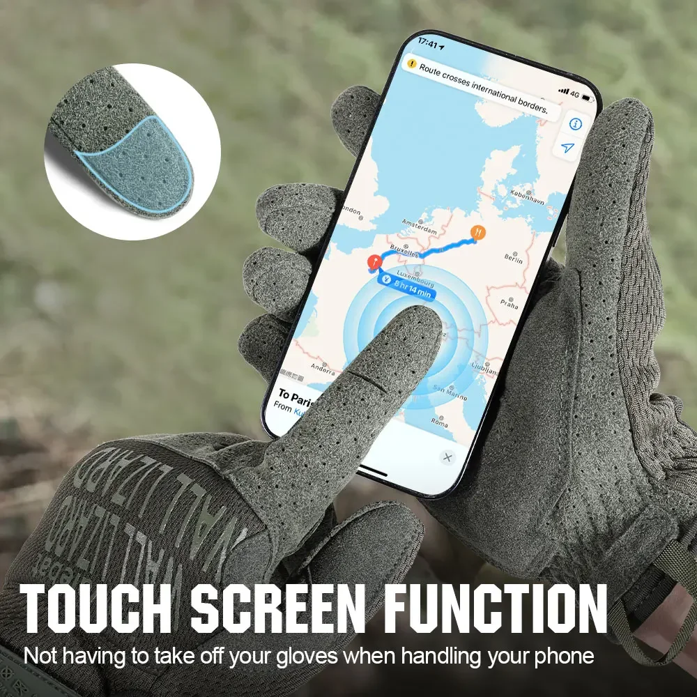 Guantes tácticos de pantalla táctil para hombre, manoplas antideslizantes transpirables para deportes al aire libre, ejército, caza, senderismo, combate, tiro, ciclismo - imagen 5