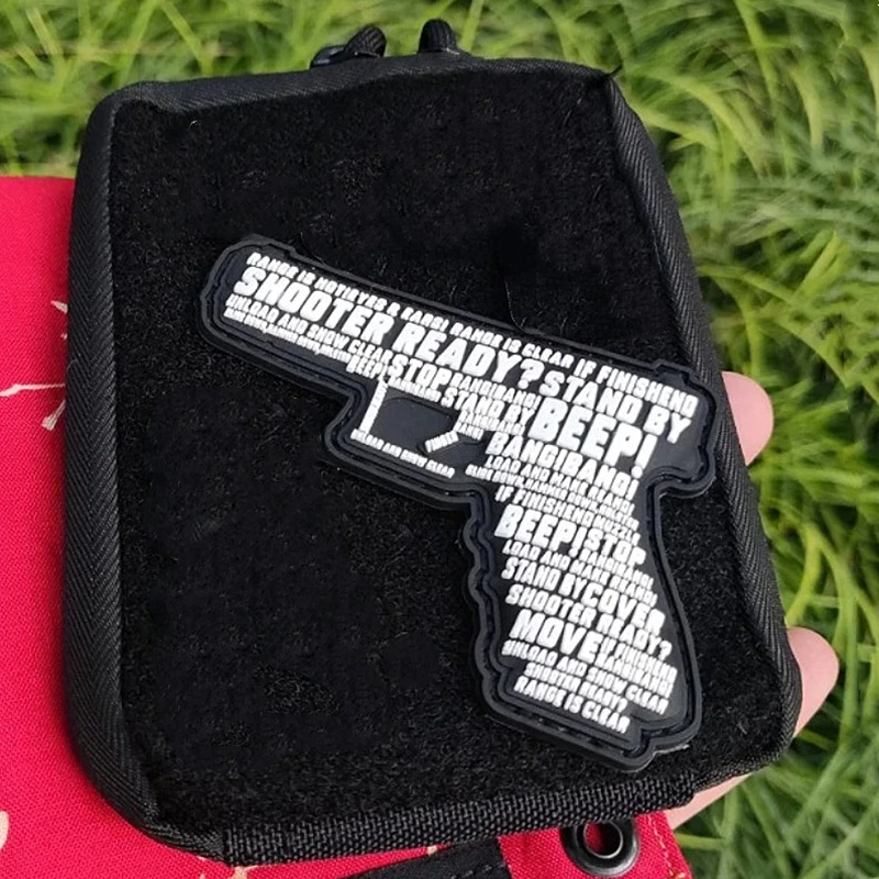 Parche de PVC con contraseña IDPA, insignias tácticas listas para disparar, soporte por pistola Beep para decoración de ropa y mochila