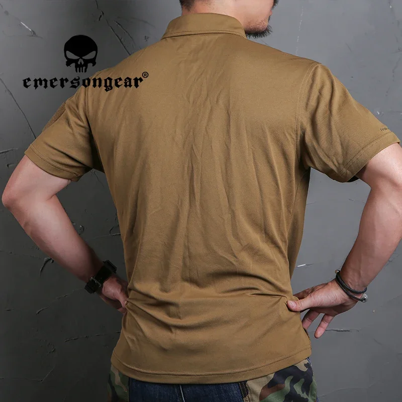 Emersongear-Camiseta POLO deportiva con etiqueta azul, camiseta elástica suave de secado rápido, camisetas para exteriores, senderismo, caza, pesca, camisetas de estilo - imagen 2