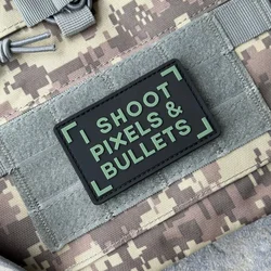 Parche PVC con velcro I SHOOT PIXELS AND BULLETS – Parche táctico