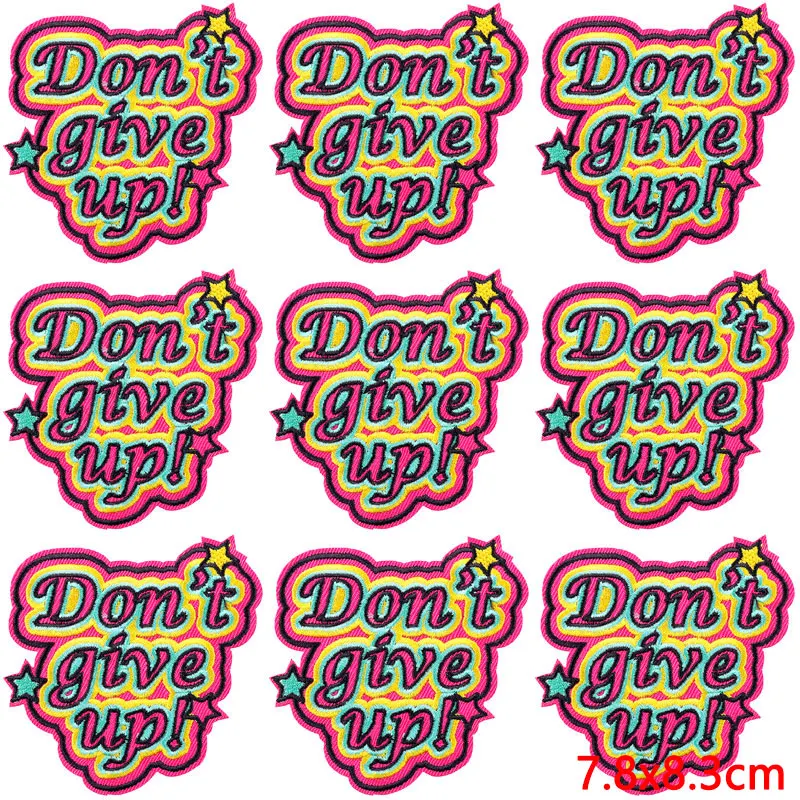 Parche de letras de dibujos animados para ropa, parches bordados, parches termoadhesivos para ropa, Parche de bucle de gancho para ropa, 10 unidades por lote - imagen 2