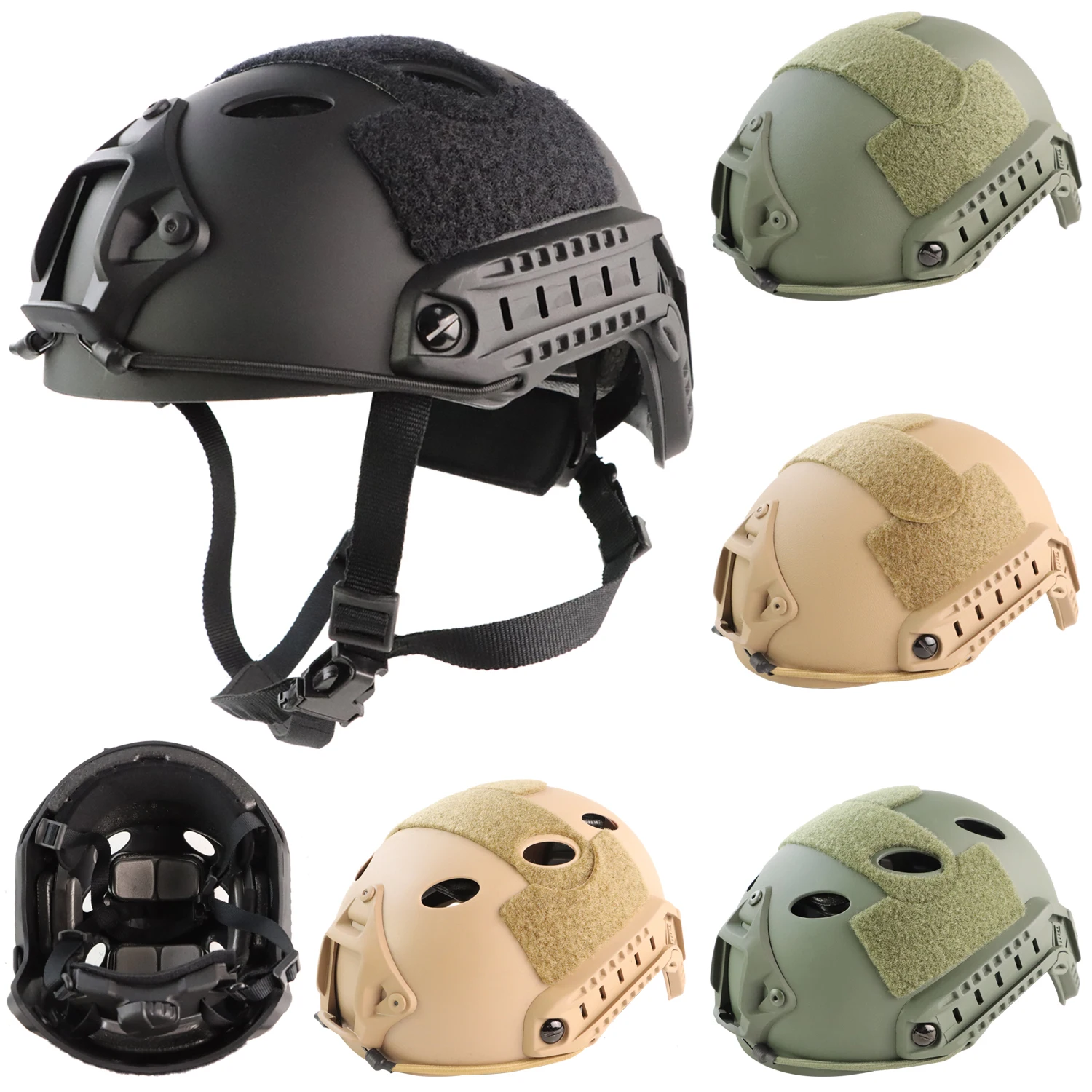 BOOIU-casco táctico rápido, ABS grueso, pistola de aire para exteriores, equipo de protección CS, cascos antidisturbios, casco protector para montar - imagen 2