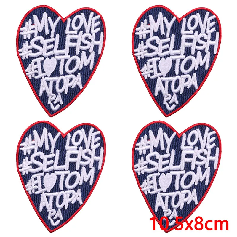 10 unids/lote de parches bordados de corazón de dibujos animados para ropa, parche bordado rosa de comida, parches para planchar para ropa, apliques adhesivos - imagen 5