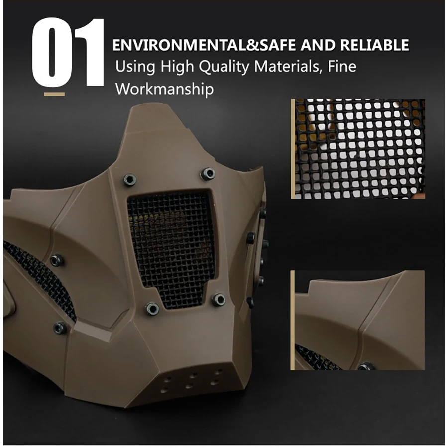 Máscara protectora (media cara) Módulo Máscara de protección táctica para caza al aire libre - imagen 3