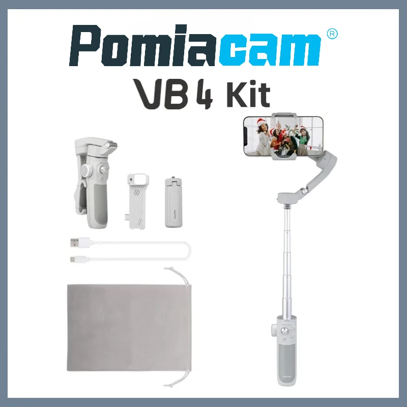 Kit VB4 Estabilizador portátil para teléfono inteligente: cardán de 3 ejes, seguimiento facial, luz de relleno y palo selfie incorporado - imagen 4