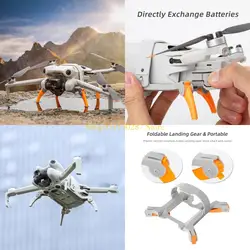 Montaje del soporte soporte plegable J1HC para vuelo Mini 4 Mayor altura, aterrizaje seguro