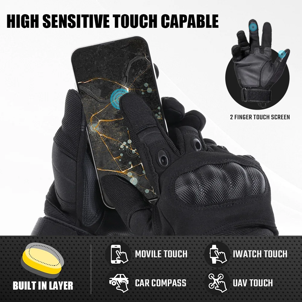 Guantes de ciclismo con pantalla táctil, guantes de dedo completo para deportes al aire libre, caza, combate, escalada, tiro, senderismo, montar, resistentes a los golpes y al desgaste - imagen 4