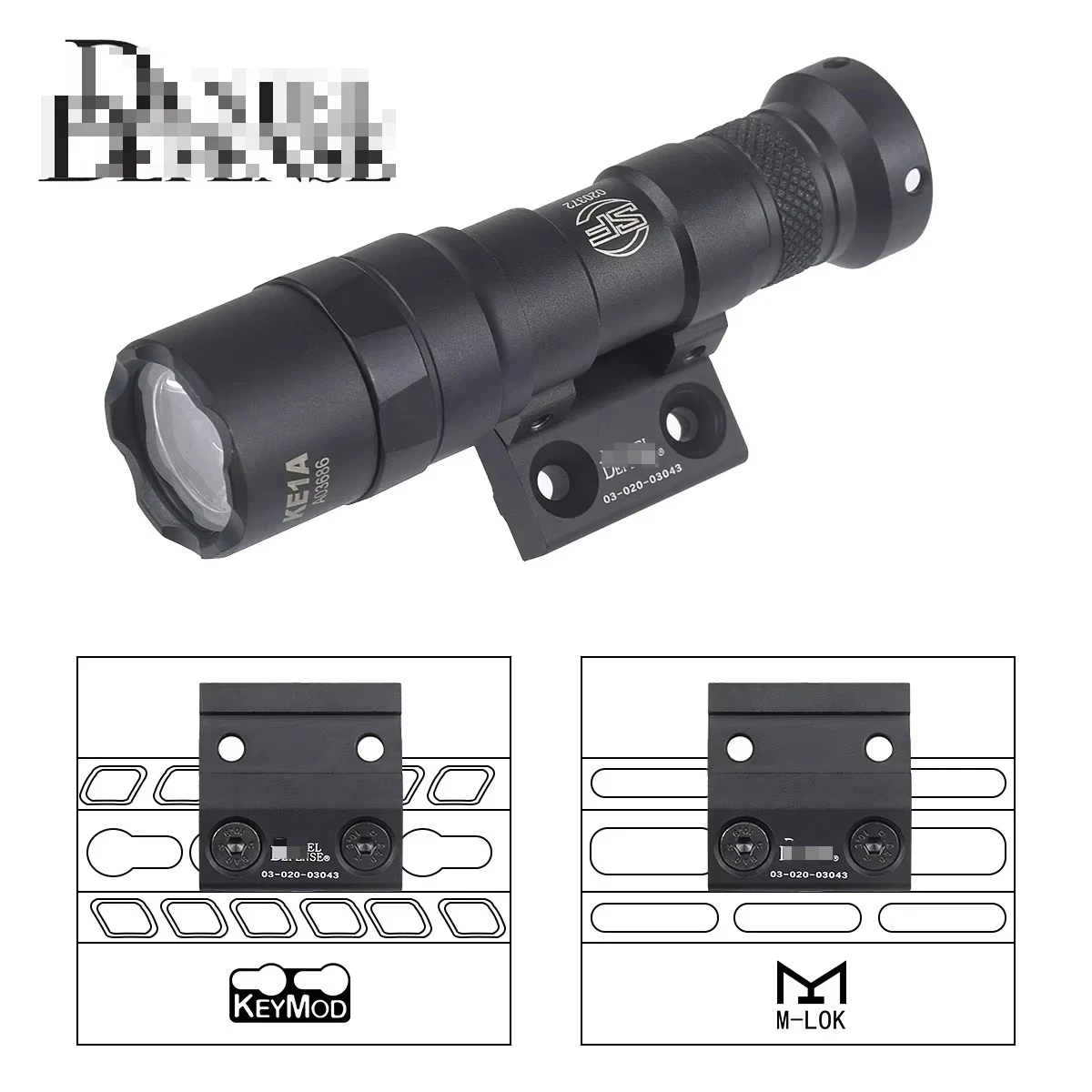 DANIEL DEFENSE Luz de explorador montaje lateral M-LOK carril DD CNC Keymod para SureFire SF M300 M600 soportes de Base de linterna táctica - imagen 5