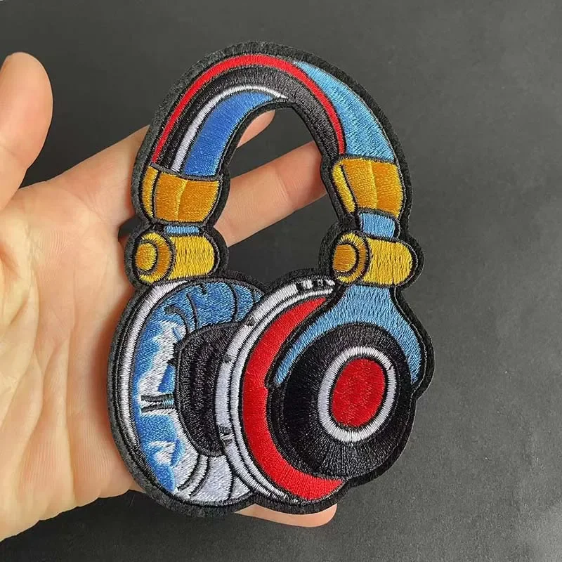 Parches Punk para auriculares, nota musical, insignias de guitarra, pegatinas de transferencia de apliques, parche bordado de tela para planchar para ropa, chaqueta - imagen 5