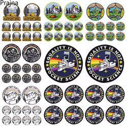 Parche bordado de astronauta para acampar en la montaña, parches para planchar en la ropa, parches de aventura en la ropa, Jeans DIY, 10 unids/lote