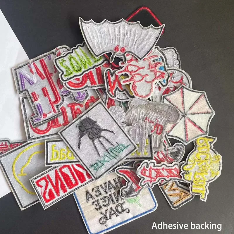 5 uds/pegatinas de texto para ropa, apliques de tela bordados, parches para planchar, insignias de banda de música Punk Rock, parche de costura a rayas para ropa - imagen 4