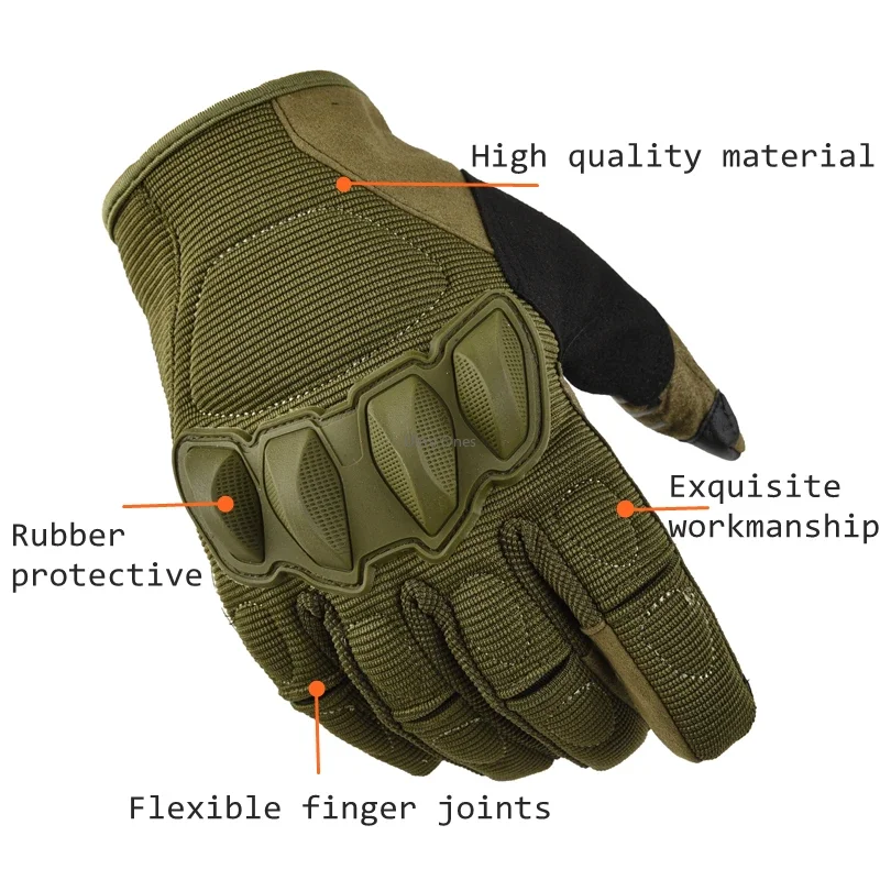 Guantes tácticos de dedo completo para caza, guantes duraderos para senderismo, pantalla táctil, combate, Airsoft, escalada, Cs - imagen 3