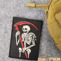 Parche bordado Death Scythe Life Reaper - insignia táctica calavera