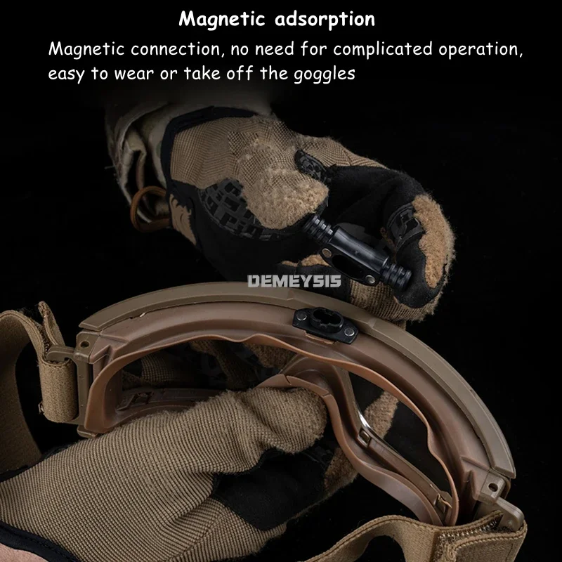 Gafas tácticas desempañador para disparar al aire libre, gafas para senderismo, ventilador antivaho, Kit de gafas de velocidad del viento ajustables, desempañador - imagen 4