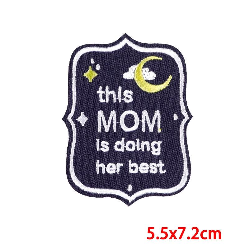 5 unids/lote parches de mamá para ropa DIY parche de palabras positivas hierro en parches bordados en ropa insignias de rayas en mochila - imagen 4