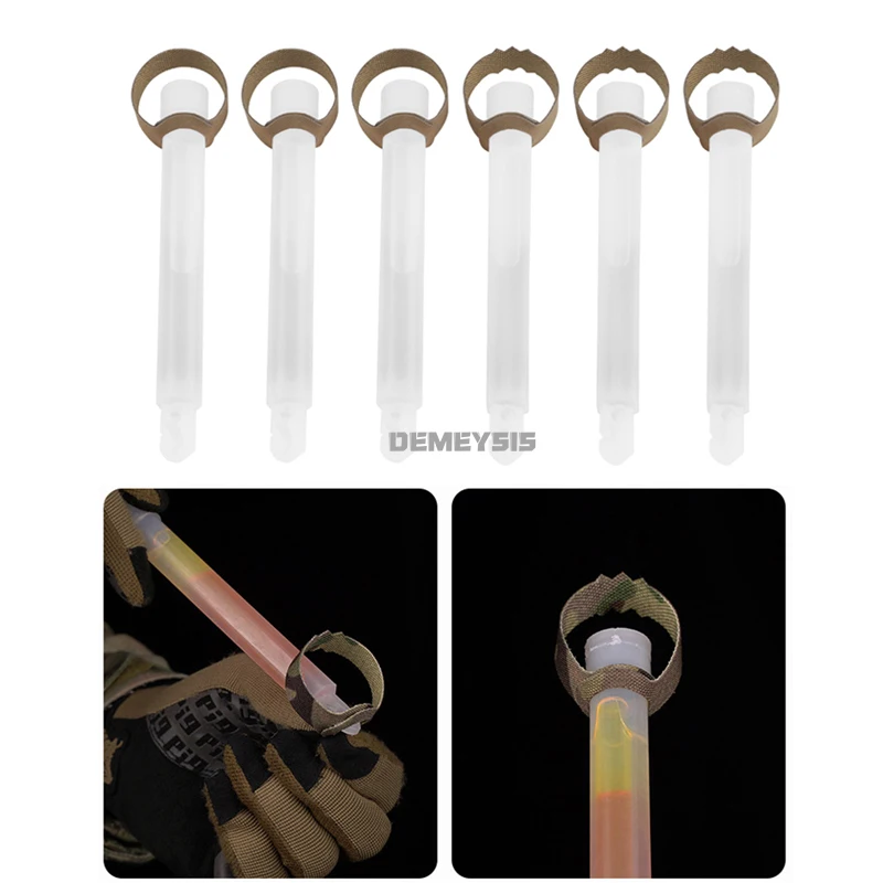 Bolsa de almacenamiento portátil con varilla fluorescente con sistema MOLLE, paquete de 6 barras luminosas, bolsa de tienda, guardián de luces químicas para acampar al aire libre - imagen 4