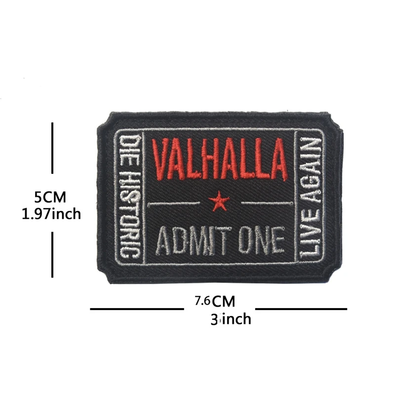 Parches bordados de gancho y bucle valhalla, capítulo moral, mitología del caballito, ropa para exteriores, mochila, parche diy, insignia de PVC - imagen 5