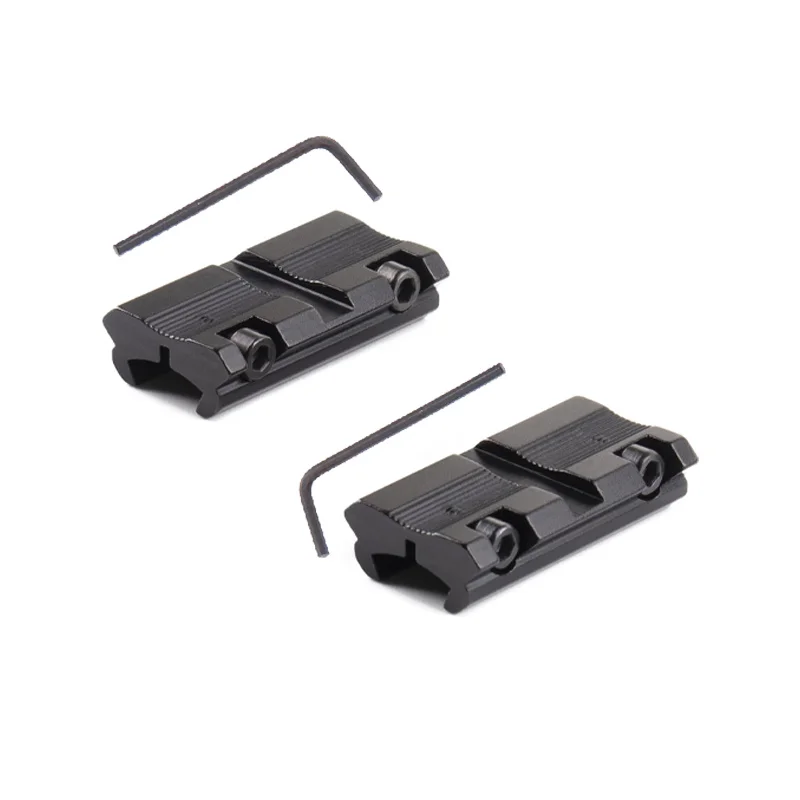 2 unids/set adaptador de Base de riel de montaje de alcance, montaje de riel de cola de nacimiento de 11mm a 20mm, para accesorios de montaje de óptica de alcance de caza