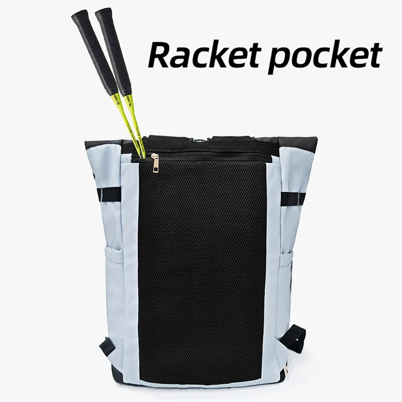 Mochila para raquetas de tenis y bádminton, entrenamiento deportivo al aire libre, mochila de viaje para acampar, zapatos de bolsillo, bolsa para libros para ordenador portátil para estudiantes en seco y húmedo - imagen 4