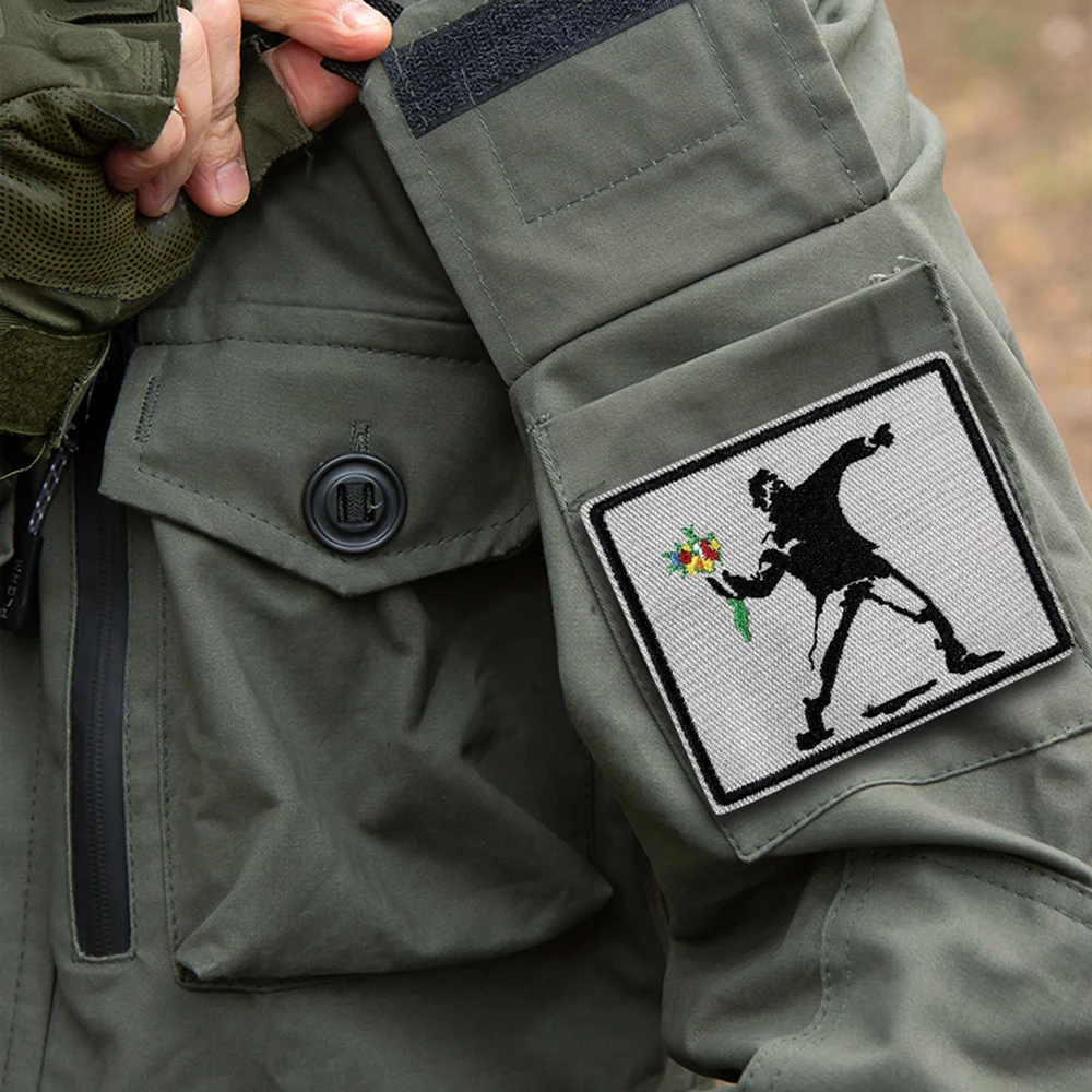 Parche táctico "Banksy Destroyer", parches bordados con gancho y bucle, insignia de moral, brazalete del ejército militar, pegatinas para mochila - imagen 5