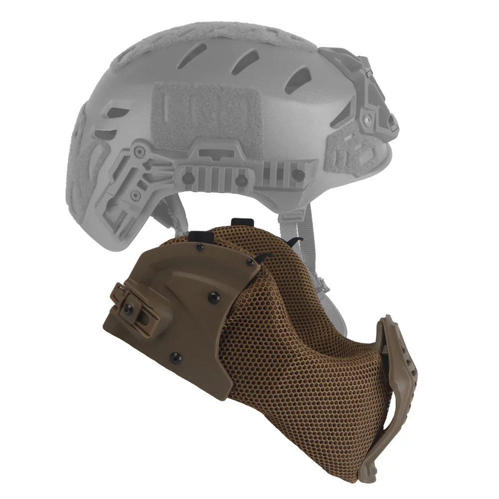 Deportes al aire libre caza táctica casco de Wendy Protector bucal una media protección facial CS casco de campo protección bucal - imagen 5