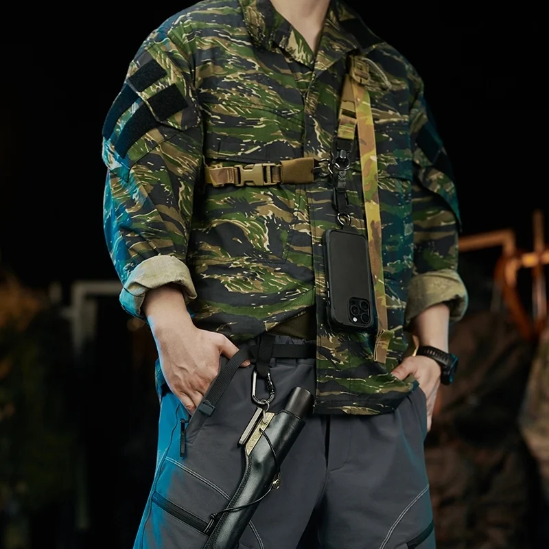 Gancho de caché magnético táctico, correa para teléfono móvil de un solo punto con correas tácticas decorativas EDC multiusos - imagen 5