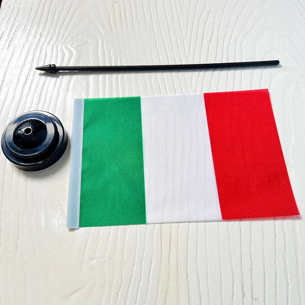 Bandera de escritorio de oficina de pancarta de Italia, juego de exhibición de bandera de gabinete de Italia, 14x21cm - imagen 5