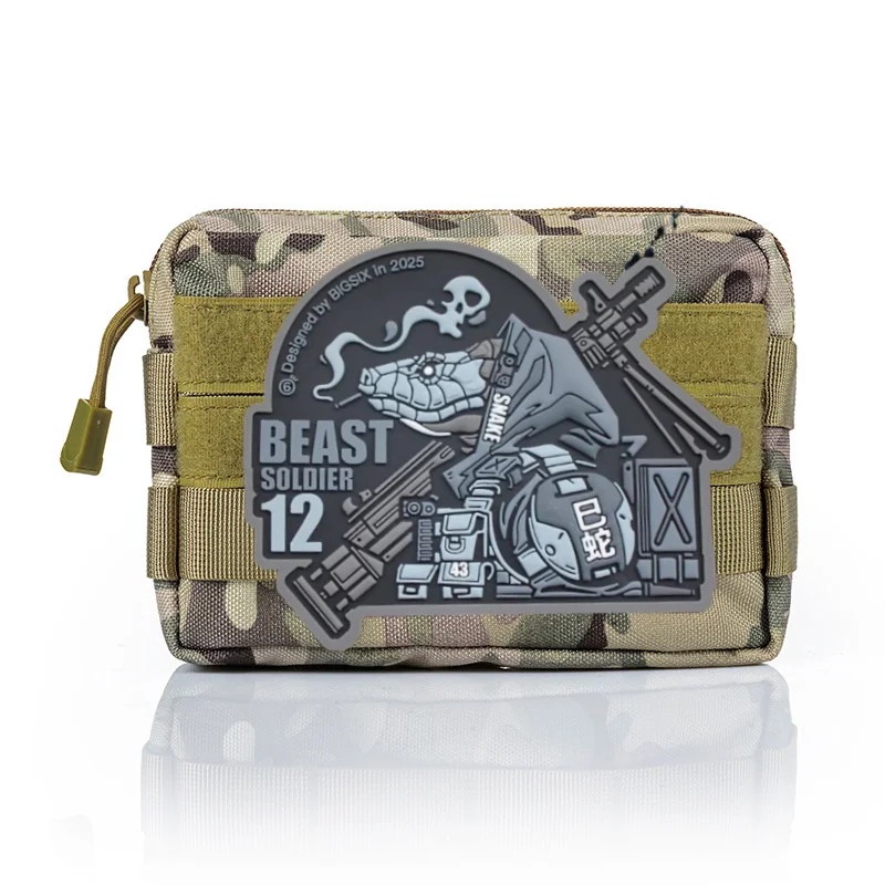 Beast Warrior-Parche de serpiente con 12 signos del zodiaco, insignia de moral táctica, gancho y bucle de PVC, mochila militar, pegatina para ropa, brazalete - imagen 5
