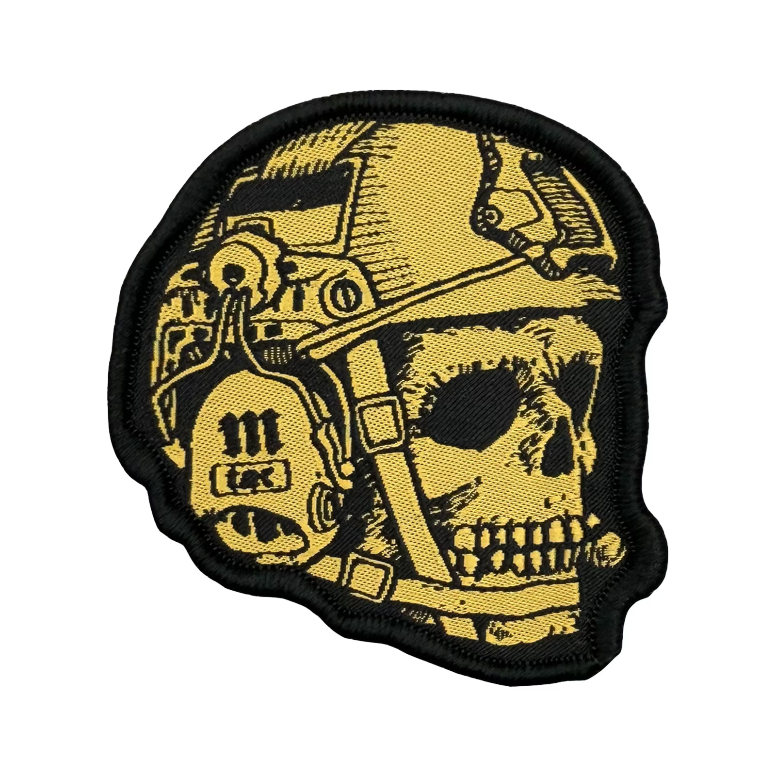 Parche velcro calavera táctica amarilla para casco y equipo - imagen 2