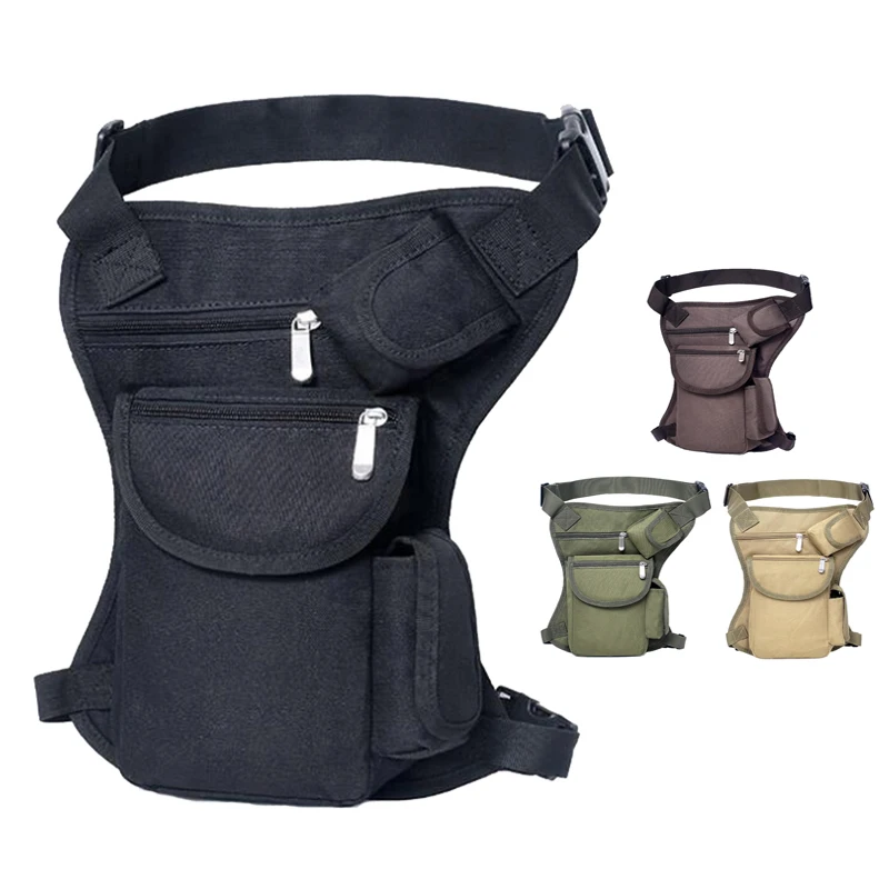 Riñonera táctica de viaje para hombre, bolso para motocicleta, bandolera de cintura portátil militar, funda para pierna y muslo, bolsa múltiple