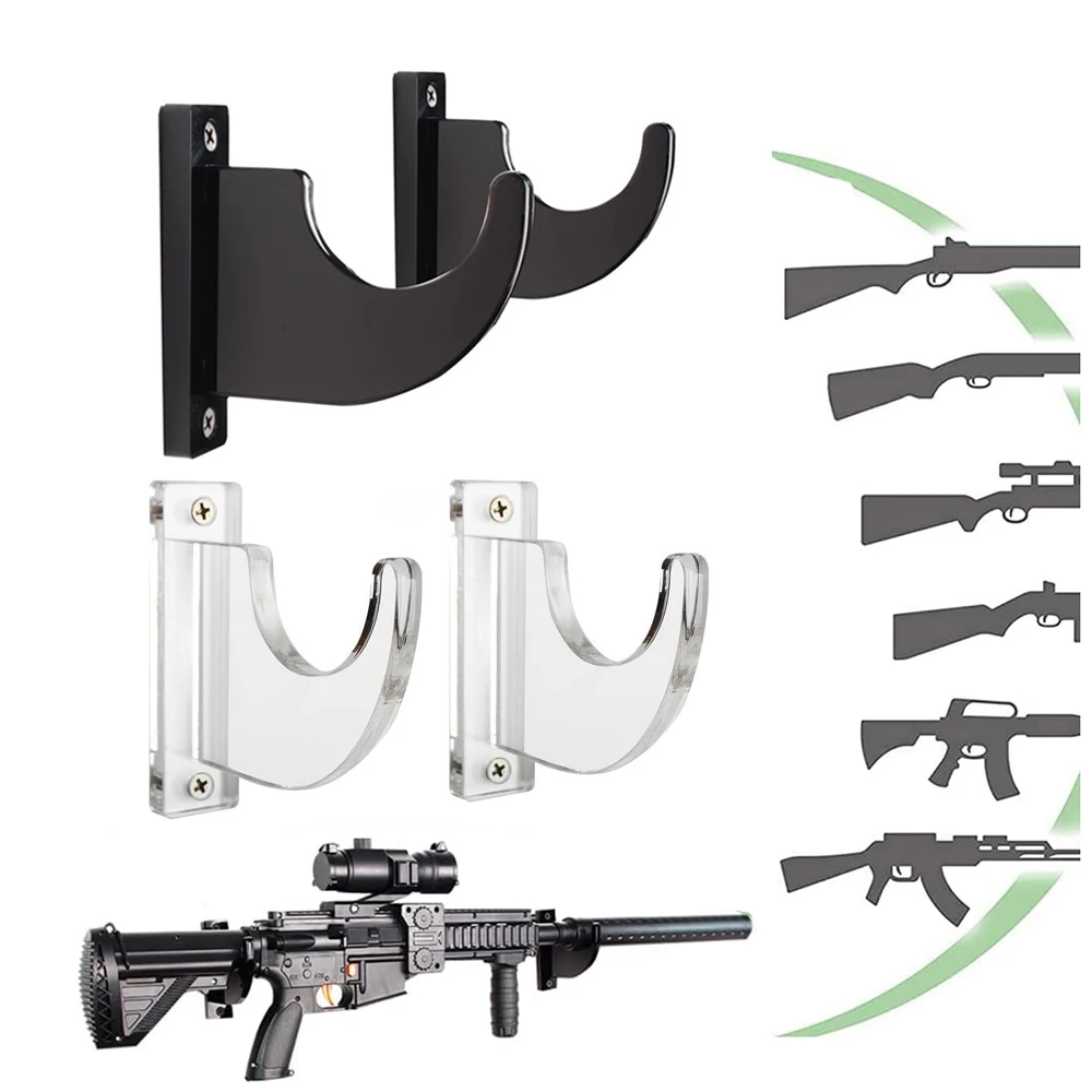 Estante para pistola montado en la pared, gancho de suspensión acrílico, soporte de exhibición para pistola, soporte para Rifle, soporte para espadas, lazos, soporte de almacenamiento para pistolas