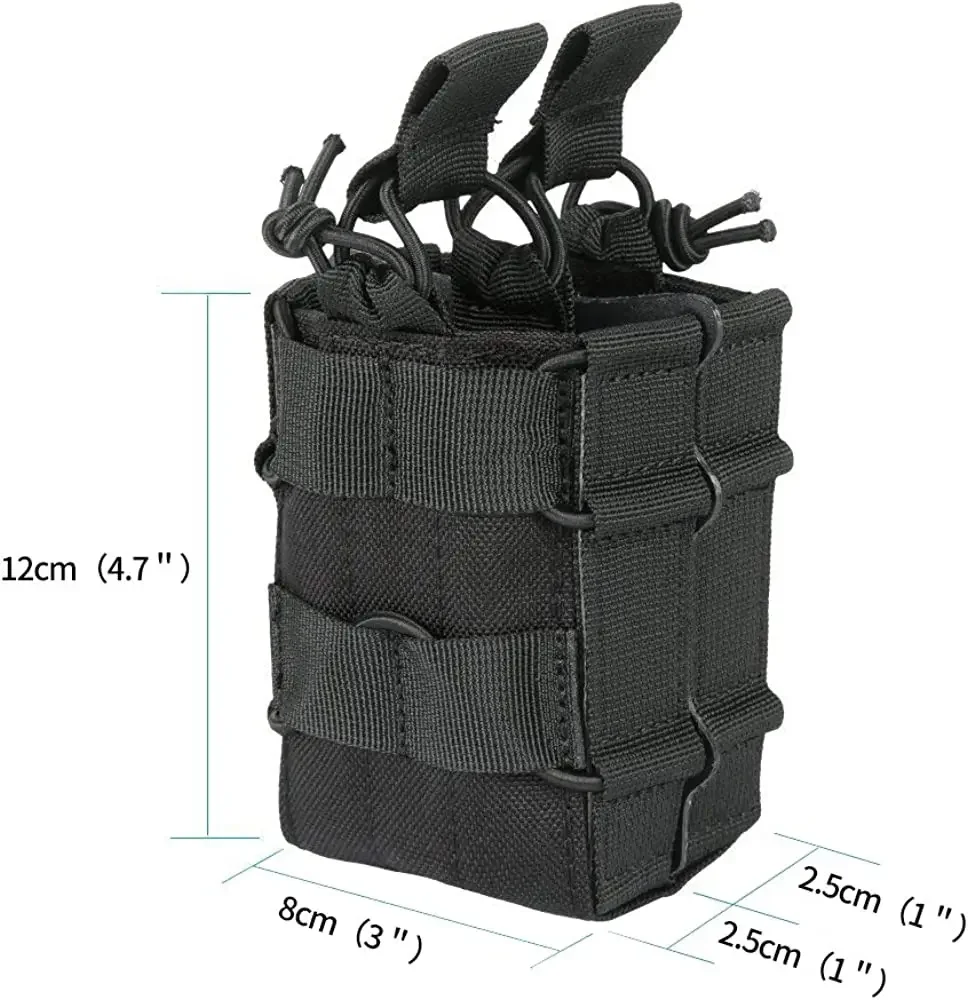 Bolsa táctica Molle individual doble para revistas M4 M14 M16 AR15 G36 5,56/7,62mm bolsa para revistas bolsa para herramientas de caza soporte para cintura Mag - imagen 3
