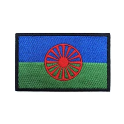 Rom Gypsy Flag Of The Romani parches brazalete parche bordado gancho y bucle hierro en insignia bordada raya militar