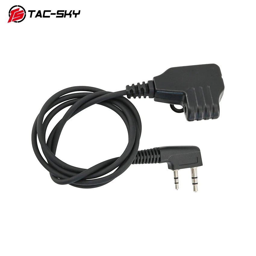 Adaptador de orejera electrónica de TAC-SKY, Cable de micrófono de 2 pines de 3,5mm a K, para maquinilla de afeitar/impacto, deporte, tiro, caza, cabeza táctica - imagen 3