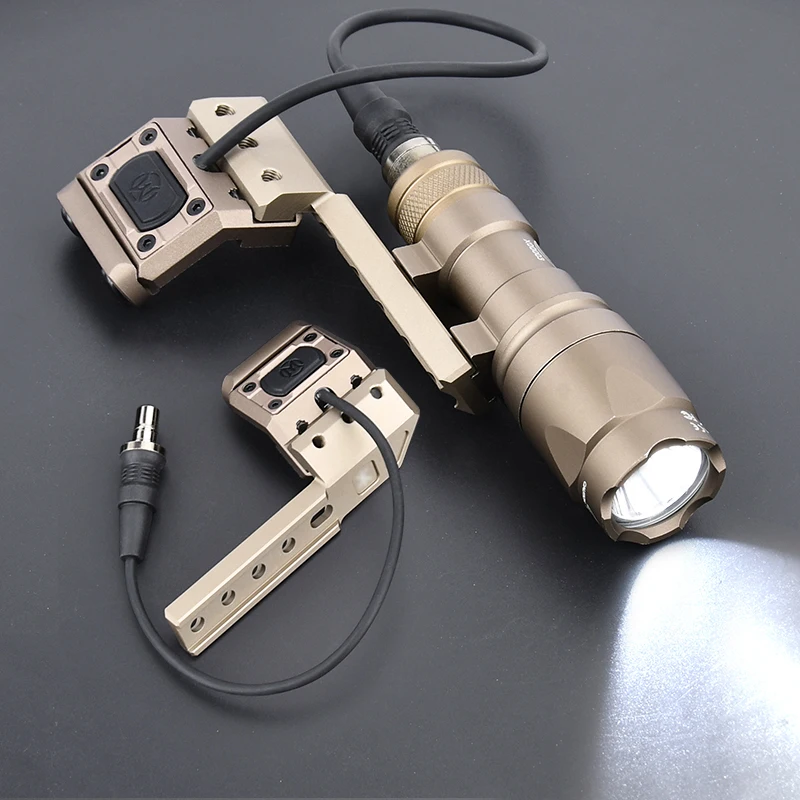 Linterna de montaje lateral WADSN M300 M600 Surefir Scout luz UN Modbutton interruptor de presión SF enchufe Base de Metal izquierda/derecha Offset - imagen 5