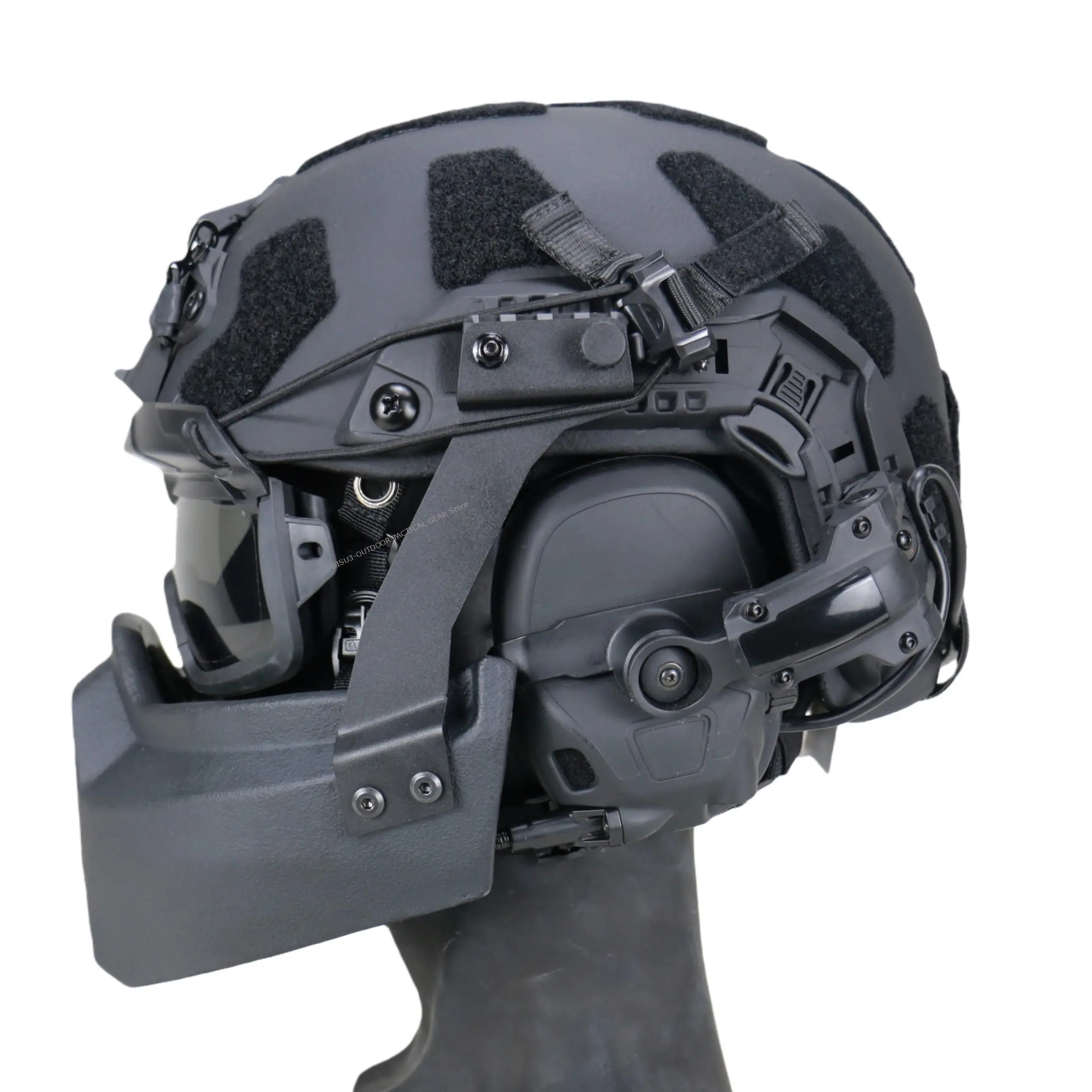 Casco rápido MICH NIJ IIIA UHMWPE con máscara y gafas extraíbles - imagen 5