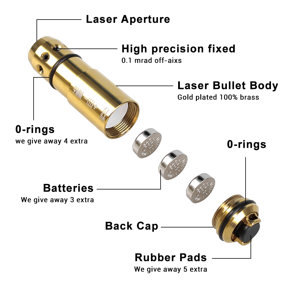 Cartucho de entrenamiento láser de punto rojo, bala de entrenamiento láser de fuego seco de 9x19mm, entrenador de balas táctico con Extractor de cámara - imagen 2