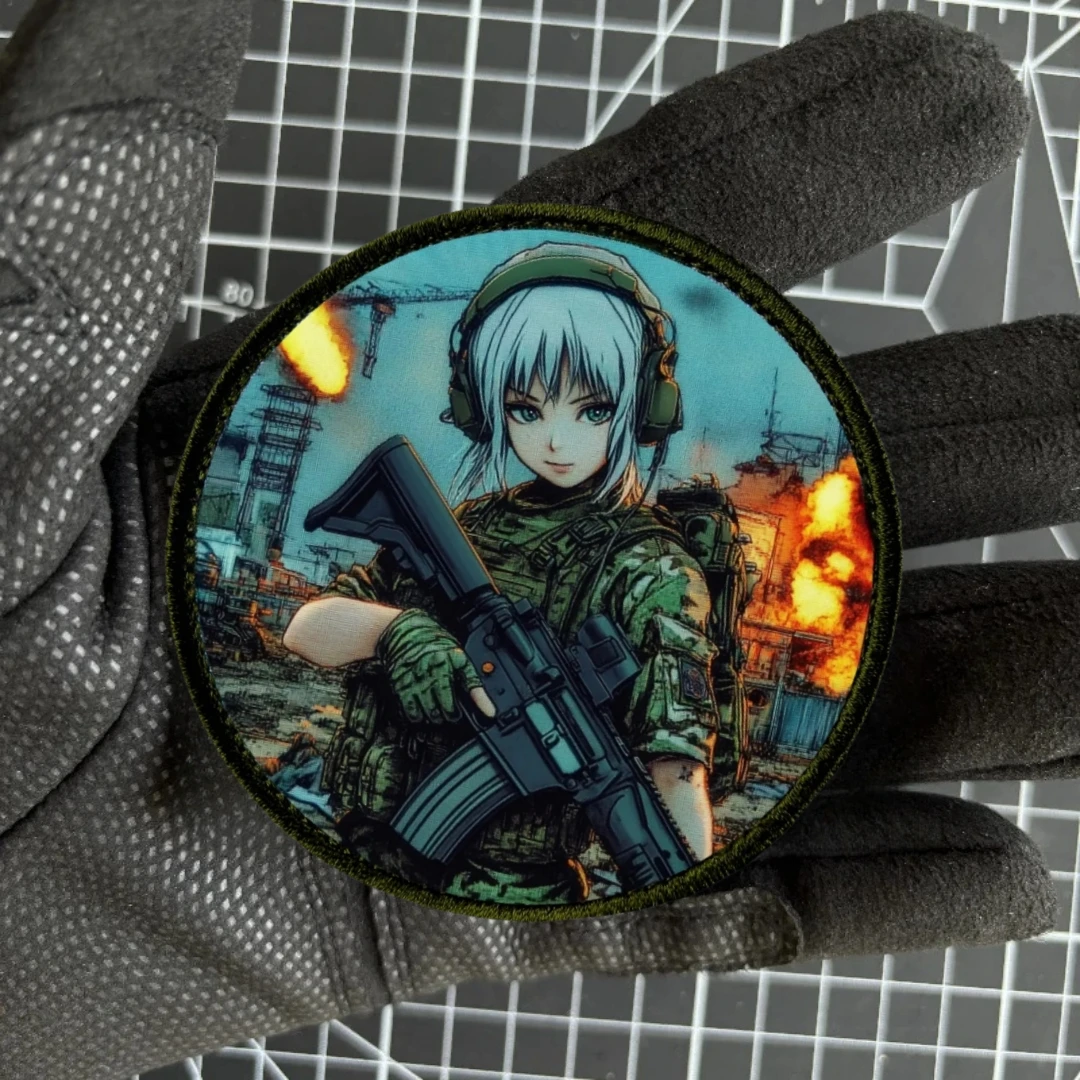 Insignia de moral de soldado femenino en guerra, parches tácticos, brazalete militar, pegatinas de gancho y bucle impresas para mochila de ropa - imagen 3