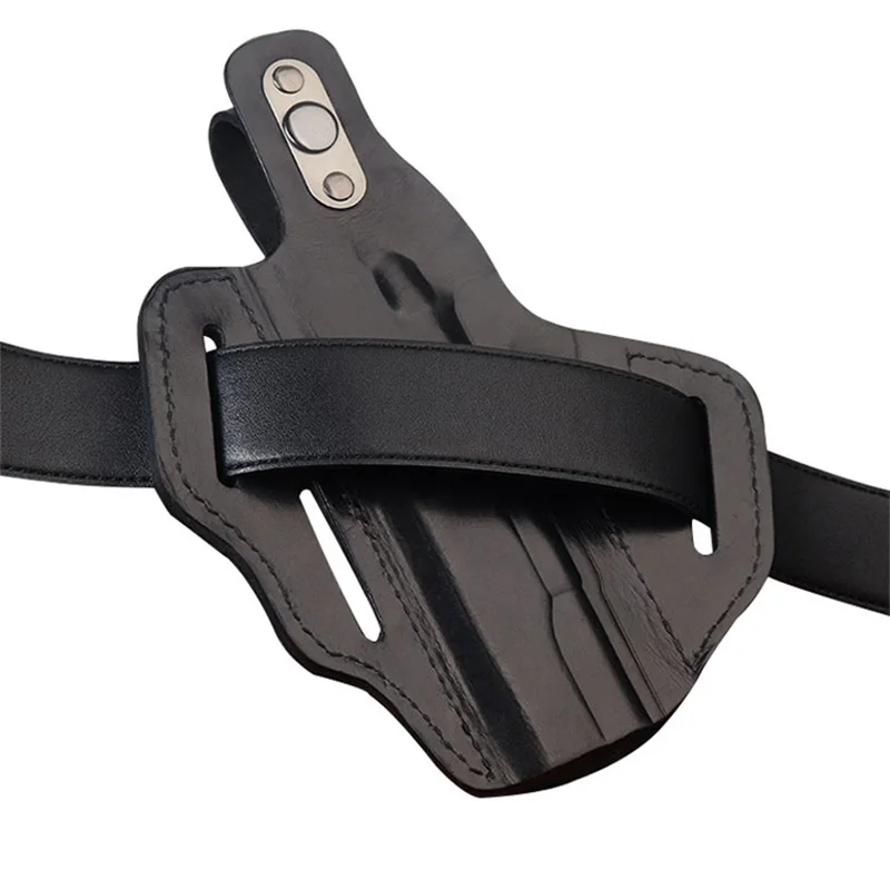 Funda militar de cuero de vaca para pistola M1911, funda de pistola, bolsa de pistola de tracción rápida, accesorios para Airsoft de caza - imagen 5