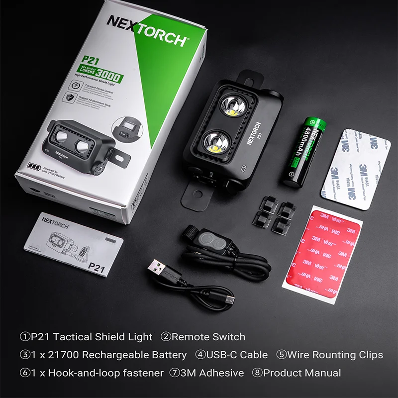 NEXTORCH-reflector portátil P21, reflector de alto brillo de 3000 lúmenes, recargable, para iluminación táctica, escudos, servicio - imagen 4