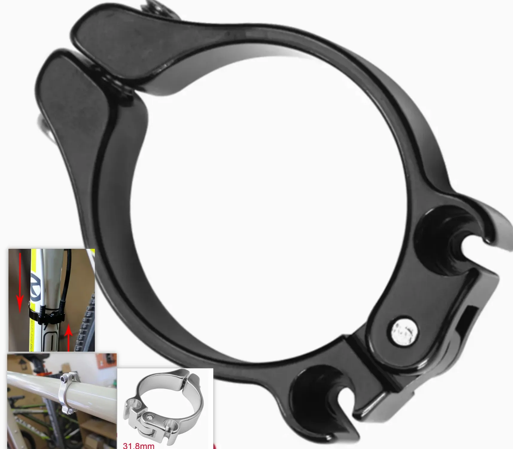 28,6 MM/31,8 MM/34,9 MM asiento de tope de doble orificio asiento guía freno de velocidad variable herramientas para exteriores negro/plata