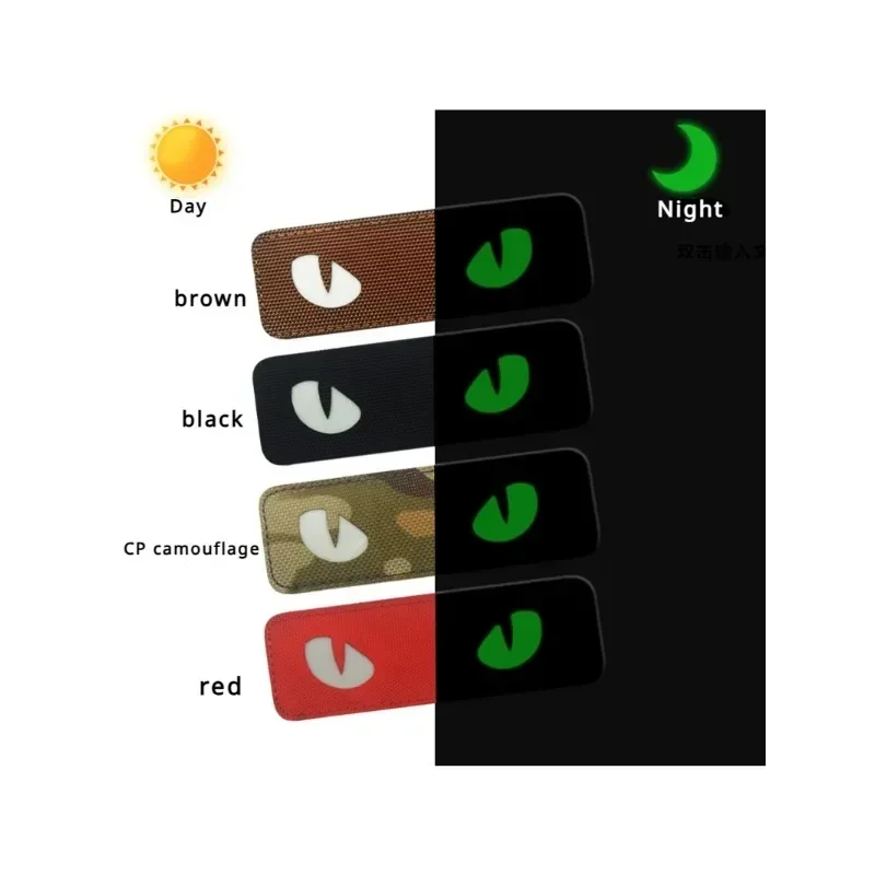 Reflective Night Light Night Recognition Badge Creative Cat Eye Hook and Loop Buckle Backpack Hat Outdoor MOLLE Pendant Tactical - imagen 4