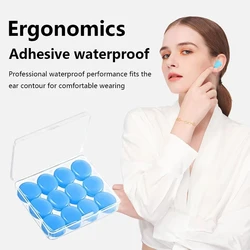 Tapones silicona natación impermeables antibrujo pack 12