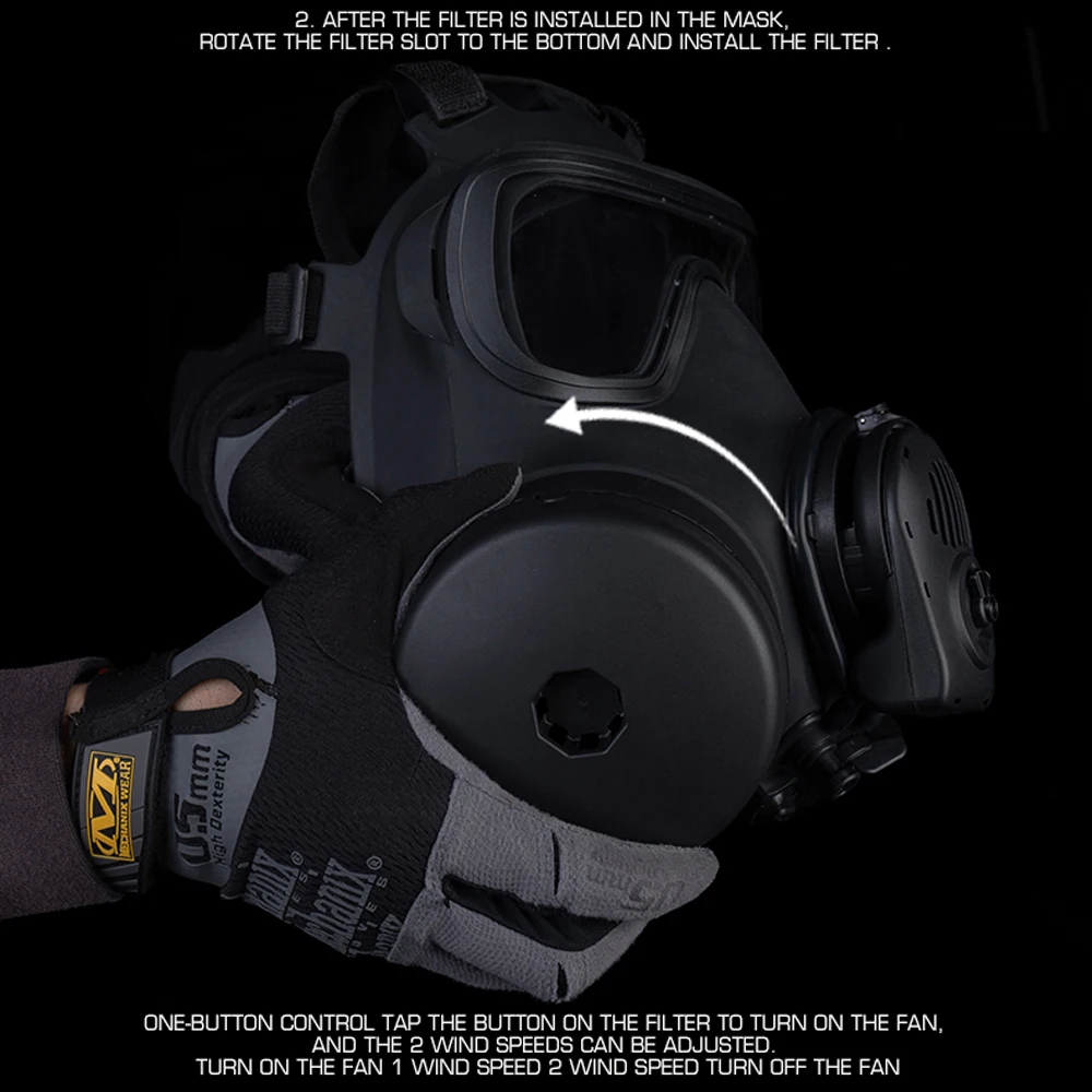 Máscara táctica M53 antipolvo protección facial para airsoft - imagen 3